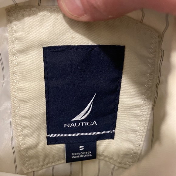 Nautica khaki Trenchcoat/pea coat 🤔 size SMALL - Picture 2 of 3